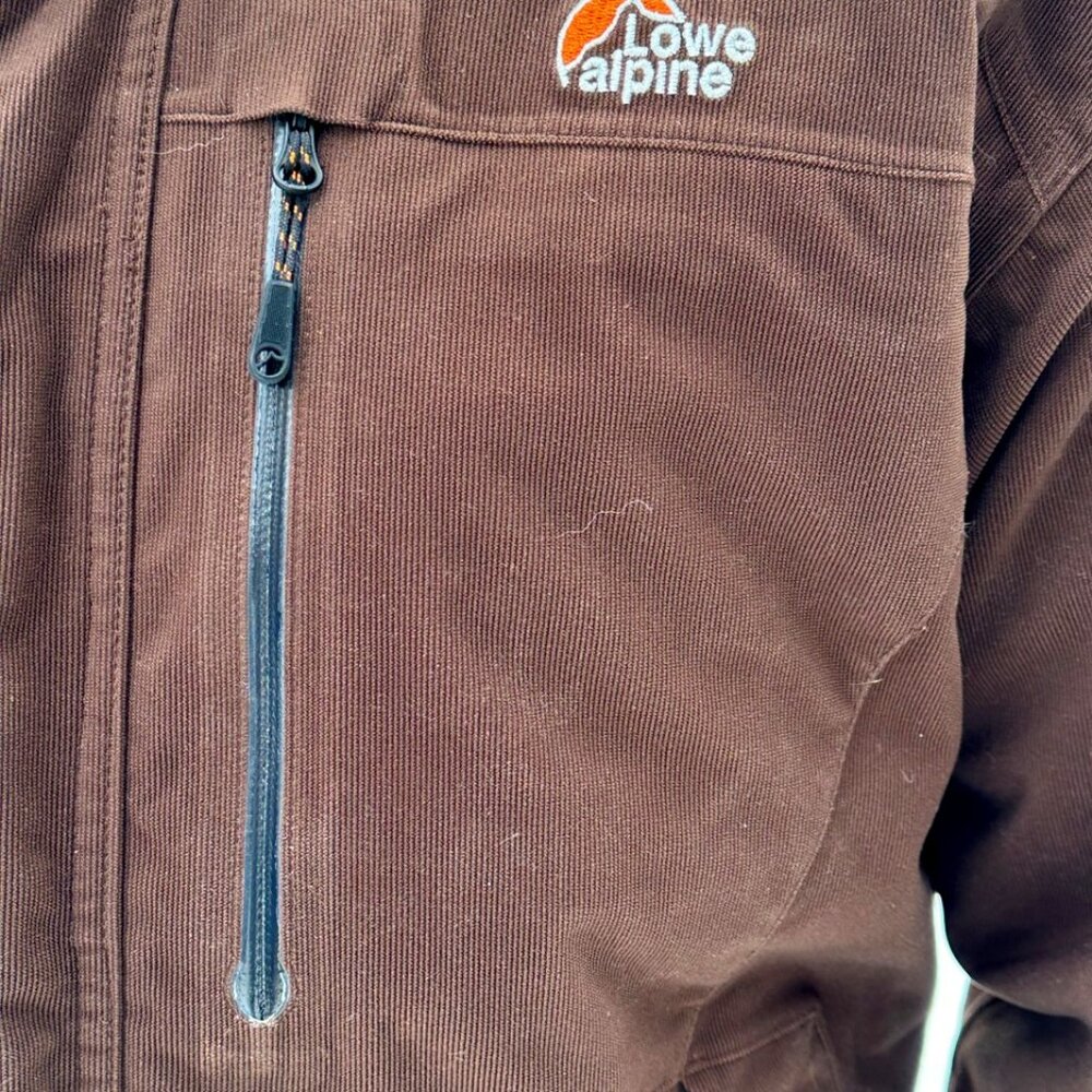 LOWE ALPINE Long Ski Jacket / hidden hood - Brown textured rib